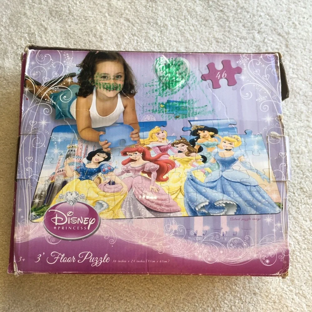 Disney Princess 3 Foot Floor Puzzle Snow White, Cinderella Sleeping Beauty Belle